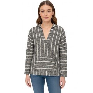 Faherty Stripe Beach Baja Poncho Hoodie